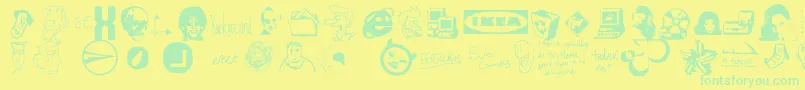 Weitere Informationen zur Photon-Schriftart Photon-Schriftart – Grüne Schriften auf gelbem Hintergrund