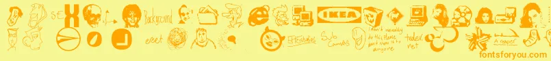 Photonフォントについての詳細 フォントPhoton – オレンジの文字が黄色の背景にあります。