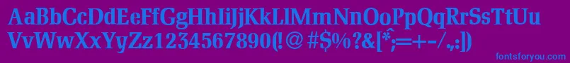 フォントD790RomanBold – 紫色の背景に青い文字