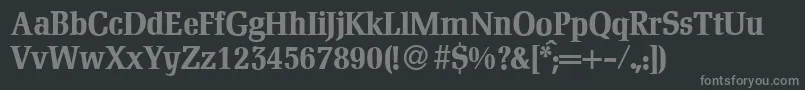 フォントD790RomanBold – 黒い背景に灰色の文字