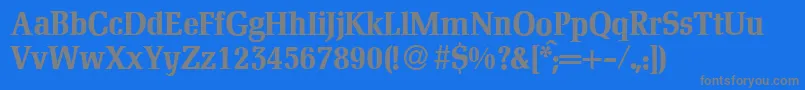 フォントD790RomanBold – 青い背景に灰色の文字