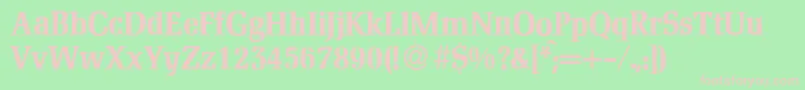 フォントD790RomanBold – 緑の背景にピンクのフォント