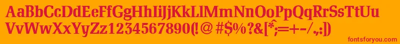 D790RomanBold-Schriftart – Rote Schriften auf orangefarbenem Hintergrund