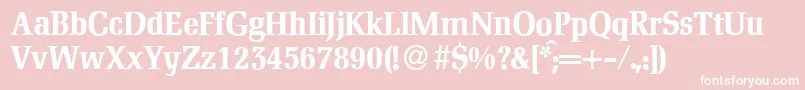 D790RomanBold-fontti – valkoiset fontit vaaleanpunaisella taustalla