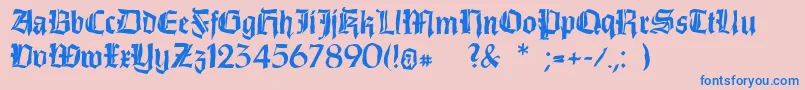 フォントDirtythinkwitz – ピンクの背景に青い文字