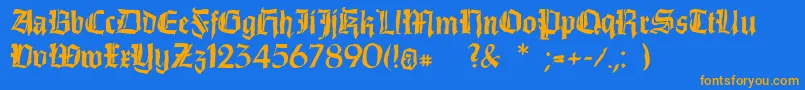 Dirtythinkwitz-fontti – oranssit fontit sinisellä taustalla