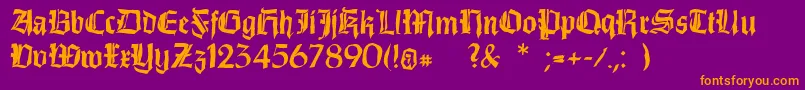 フォントDirtythinkwitz – 紫色の背景にオレンジのフォント