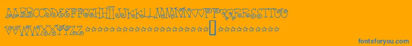 Wordsoflove Font – Blue Fonts on Orange Background