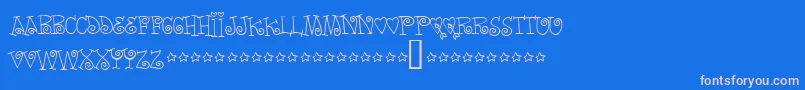 フォントWordsoflove – ピンクの文字、青い背景