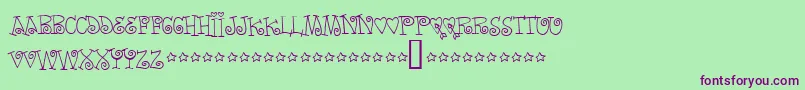 フォントWordsoflove – 緑の背景に紫のフォント