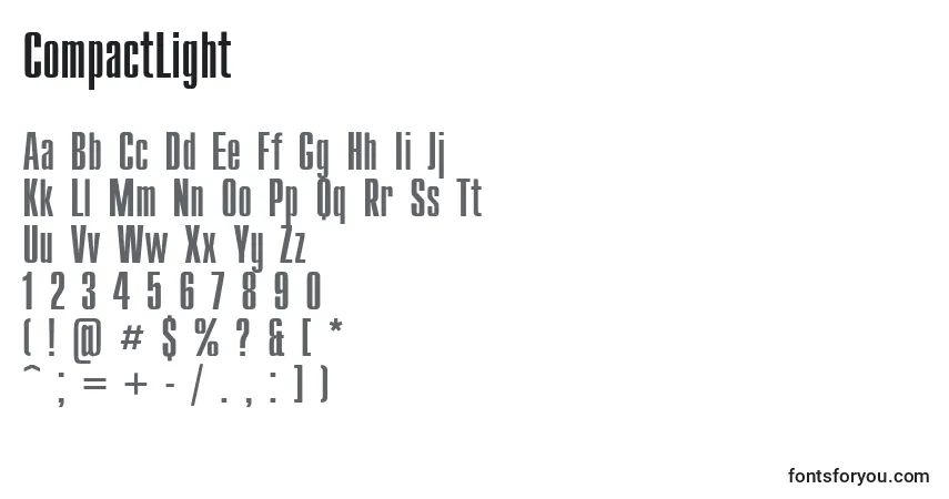 CompactLightフォント–アルファベット、数字、特殊文字