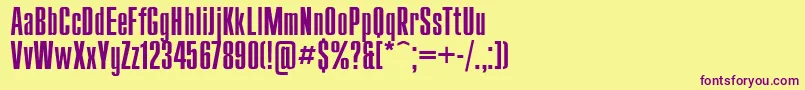 Czcionka CompactLight – fioletowe czcionki na żółtym tle