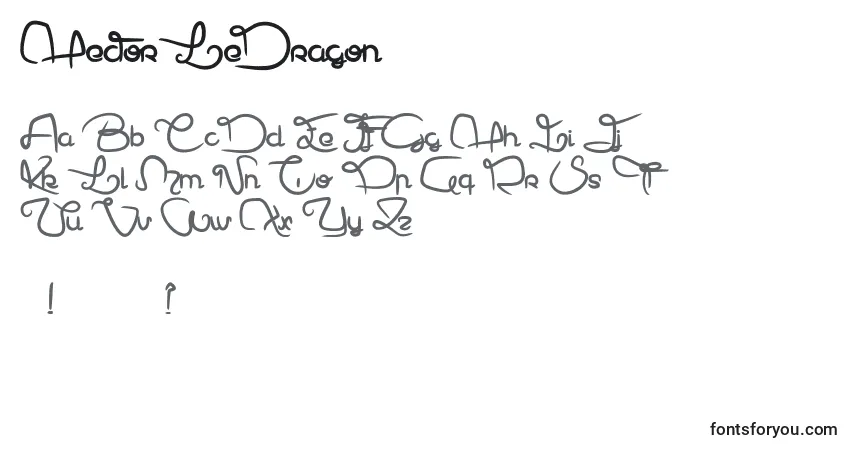 A fonte HectorLeDragon – alfabeto, números, caracteres especiais