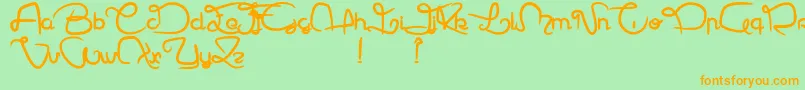 HectorLeDragon-Schriftart – Orangefarbene Schriften auf grünem Hintergrund
