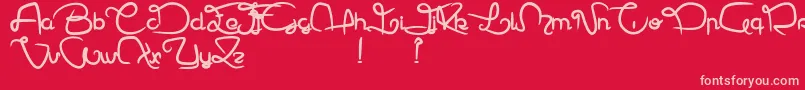 HectorLeDragon-Schriftart – Rosa Schriften auf rotem Hintergrund