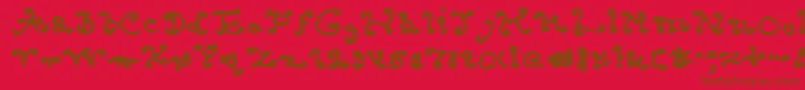 Endcurled Font – Brown Fonts on Red Background