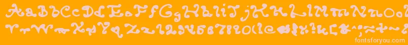 Endcurled Font – Pink Fonts on Orange Background