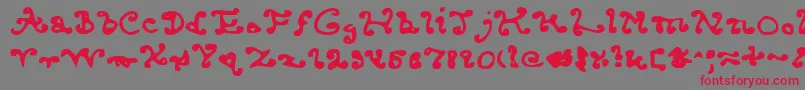 Endcurled Font – Red Fonts on Gray Background