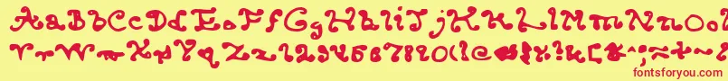 Endcurled Font – Red Fonts on Yellow Background