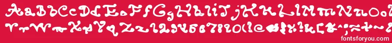 フォントEndcurled – 赤い背景に白い文字
