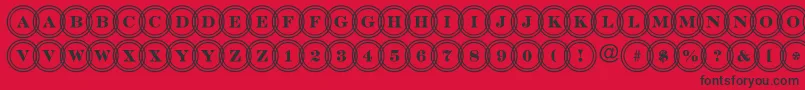 Fonte ADiscoserifdblovl – fontes pretas em um fundo vermelho