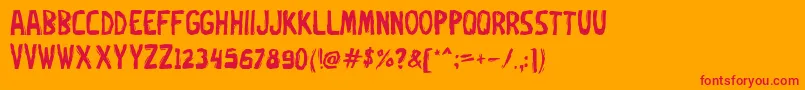 Oxe Font – Red Fonts on Orange Background