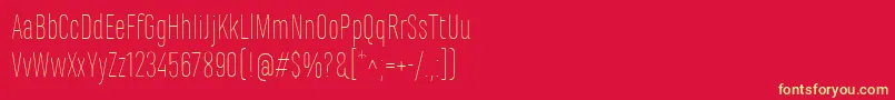 MarianinaCnFyThin Font – Yellow Fonts on Red Background
