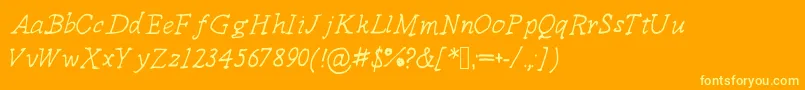 Delicieux-fontti – keltaiset fontit oranssilla taustalla