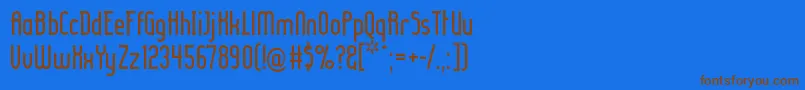 フォントLadyir ffy – 茶色の文字が青い背景にあります。