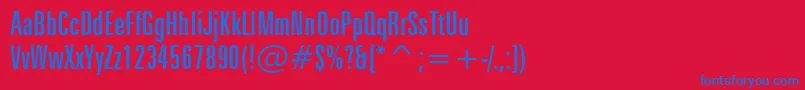 ZurichExtraCondensedBt Font – Blue Fonts on Red Background