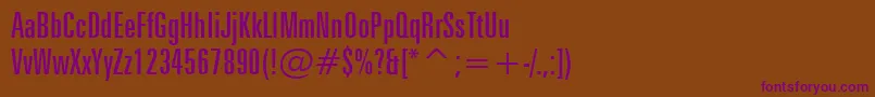 ZurichExtraCondensedBt-Schriftart – Violette Schriften auf braunem Hintergrund