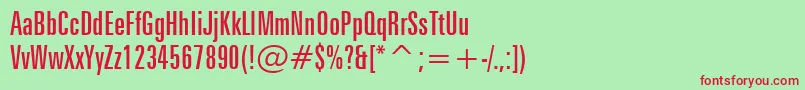 ZurichExtraCondensedBt Font – Red Fonts on Green Background