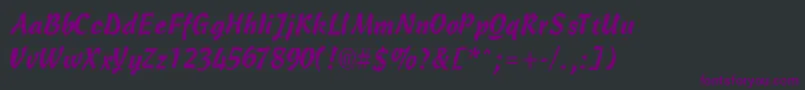 フォントOlescriptlightsskRegular – 黒い背景に紫のフォント