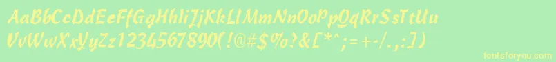 OlescriptlightsskRegular Font – Yellow Fonts on Green Background