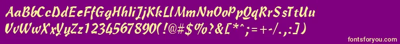 OlescriptlightsskRegular Font – Yellow Fonts on Purple Background