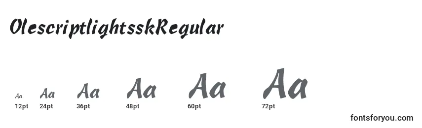 OlescriptlightsskRegular Font Sizes