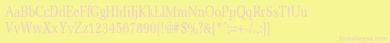 MemoircondensedRegular Font – Pink Fonts on Yellow Background
