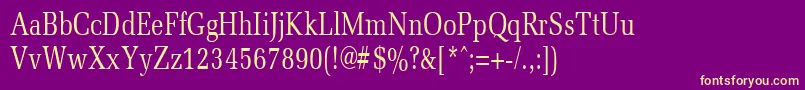 MemoircondensedRegular Font – Yellow Fonts on Purple Background