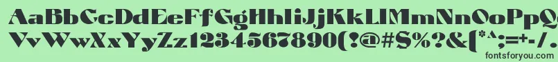 フォントAtuyasdodi – 緑の背景に黒い文字