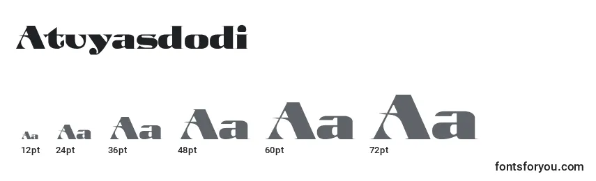 Размеры шрифта Atuyasdodi