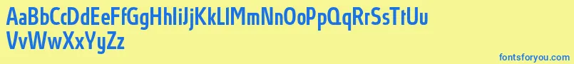 AbsolutProMediumcondensed Font – Blue Fonts on Yellow Background