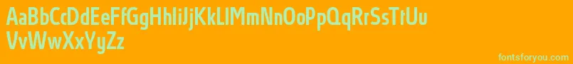 AbsolutProMediumcondensed Font – Green Fonts on Orange Background
