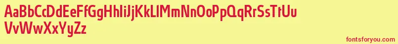 AbsolutProMediumcondensed Font – Red Fonts on Yellow Background