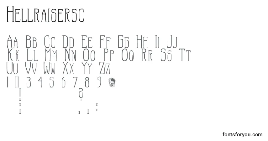 Schriftart Hellraisersc (116319) – Alphabet, Zahlen, spezielle Symbole