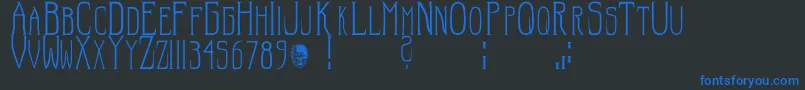 Hellraisersc Font – Blue Fonts on Black Background