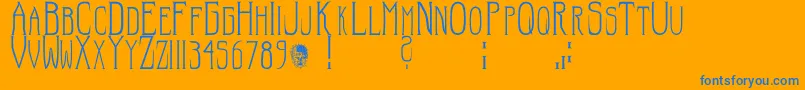 Hellraisersc Font – Blue Fonts on Orange Background