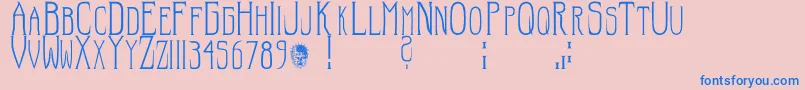 Hellraisersc Font – Blue Fonts on Pink Background