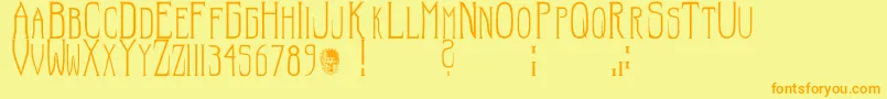 Hellraisersc Font – Orange Fonts on Yellow Background