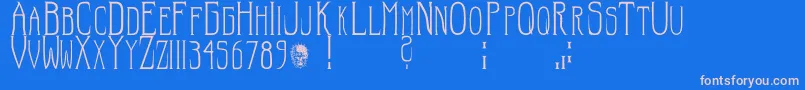 Hellraisersc Font – Pink Fonts on Blue Background