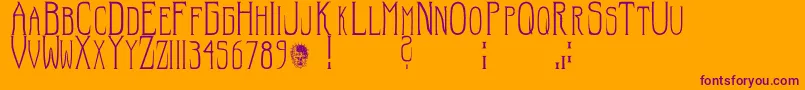 Hellraisersc Font – Purple Fonts on Orange Background